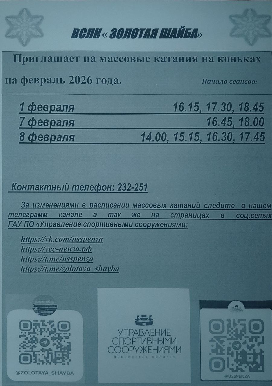 photo 2026 02 04 15 51 12 Массовые катания на ледовой арене ВСЛК «Золотая шайба»